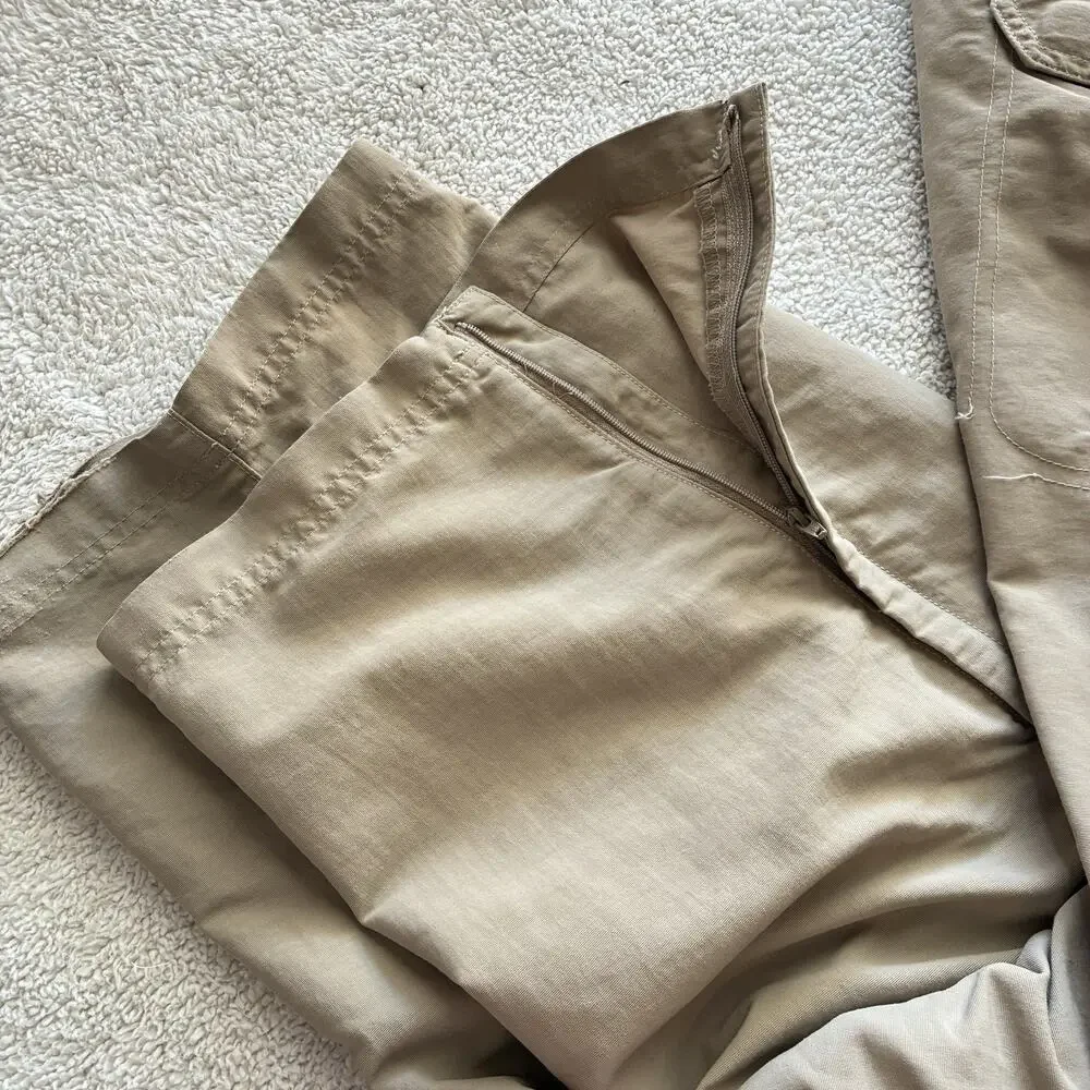 The North Face Zip Off Pants Mens Sz XXL Short Cargo Convertible Hiking Khaki